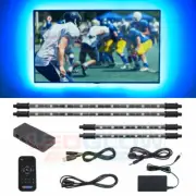 4pc LEDGLOW HOME THEATER MULTI-COLOR LED AMBIENT BIAS BACK LIGHTING KIT w REMOTE