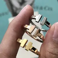 在飛比找蝦皮購物優惠-精密版tif·fa·ny開口戒指電鍍18k金科技戒指
