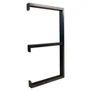 RapidHome 600 x 40 x 328mm Black Bremen 3 Shelf Wall Bracket