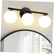 Globe Bathroom Light Fixtures 3-Light Vanity Light with 18.11 inch Black
