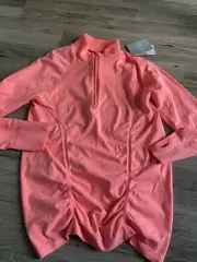 ATHLETA Women’s XL Fast Track 1/4 Zip Neon Running Athletic Workout Long Sleeve
