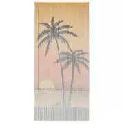 Bamboo Door Curtain With Print Design Patio Balcony Fly Screen Insect Repellent