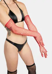 Bold Encounters Rhinestone Gloves