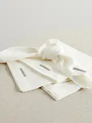 [Brunello Cucinelli] Brunello Cucinelli - Set Of Four Bead-embellished Linen Napkins - Cream - One size One size Cream