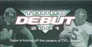 2001 TOPPS DEBUT FOOTBALL DEALER PROMO SHEET (LADANIAN TOMLINSON, JAMAL LEWIS