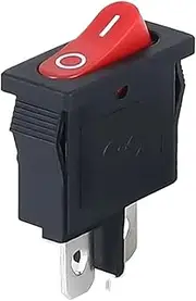 KLVN 5Pcs 10x22mm KCD1-110 Black Super Thin Rocker Switch NO/Off 2 Pin Small Instrument Power Switch(RED)