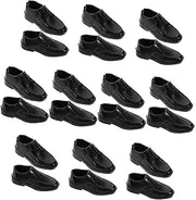 Gatuida 1/6 Scale Doll Mini Shoes 10 Pairs Men's Plastic Shoes Prince Design for Dollhouse Decor Action Figures