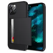 ZUSLAB iPhone 12 Pro Max Case Slide Armor Wallet Credit Card Holder Protective Cover for Apple (2020) - Black