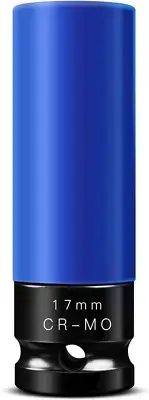 17Mm 1/2" Drive Wheel Protector Impact Socket, Non-Marring Lug Nut Thin Wall Dee