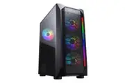 Cougar Gaming ATX Computer Case Midi Tower Black, Transparent [MX410 MESH-G RGB]