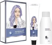 DIY Hair Colour Wax Mud Washable Coloured Hair Colour Cream, Temporary Hair Colour Wax Natural Pomade, for Men and Women, Non-Permanent, Unisex, Grey Brown, Easy to Use