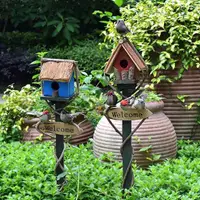 在飛比找樂天市場購物網優惠-園藝擺件 戶外創意鳥窩歡迎插牌別墅花園布置庭院景觀園藝雜件裝