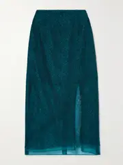 [JASON WU COLLECTION] JASON WU COLLECTION - Layered Corded Lace And Silk-organza Midi Skirt - Green - US6 US 6 Green