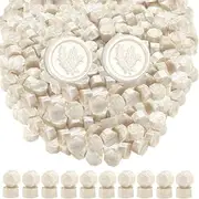 Pearl White Wax Seal Beads, ONWINPOR 300 Pieces Octagon Sealing Wax Beads for Letters, Cards, Wedding Invitations, Wine Package, Gift Wrapping, Christmas Card (Pearl White)