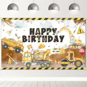 Avezano Construction Birthday Backdrop Banner Construction Theme Birthday Party