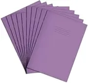 Rhino A4 Exercise Books, 64 Page / 20mm Squared Paper Notebook, 10 Pack, Office & School Stationery Supplies, Purple