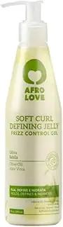 Afro Love Soft Curl Defining Curl Gel - Frizz Control, Natural Hair Styling Gel without Alcohol, Parabens, Silicones with Aloe Vera and Olive Oil, 290 ml