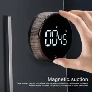 US (Black)Kitchen Timer Rotating Silent Magnetic Suction Kids Study Timer LED Co