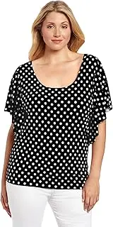 [Star Vixen] Women's Plus-Size Flutter-Sleeve Top