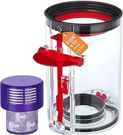 Upgraded Dust Bin Replacement for Dyson V10 (SV12) Vacuum Cleaner, Large Vacuum Cleaner Canister with Filter for Dyson V10 SV12, Clear Bin Part No.969509-01