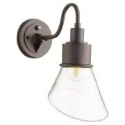 Quorum Torrey Outdoor Medium Wall Mount, Oiled Bronze/Clear-Seeded - 733-86
