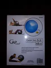 New NIB Cap Fitness Exercise Ball 65cm with Foot Pump