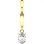 HauteCarat Lab Created Diamond Drop Huggie Hoop Earrings