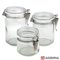 在飛比找PChome24h購物優惠-【ADERIA】日本進口抗菌密封扣環保存玻璃罐3件組