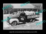 OLD POSTCARD SIZE PHOTO OF AMPOL OIL Co INTERNATIONAL HARVESTER TRUCK c1940s