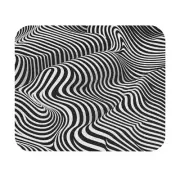 Mouse Pad (Rectangle) Black and White Lines Optical Illusion Design 3