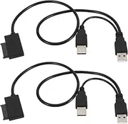 Mellisso 2X Slim SATA Cable USB 2.0 to 7+6 External Power for Laptop SATA Adapter Converter Support Window Xp/7/8/10 OS EM88