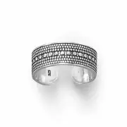 Sterling Silver Oxidized Bead Design Toe Ring