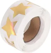 Tofficu 1 Roll Self Adhesive Star Shaped Sealing Stickers of Foil Labels for Wedding Business DIY Crafts Envelope Sealing and Present Packaging