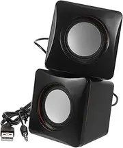 Vaguelly 1 Pair Mini USB Speaker for Laptop Portable Computer Speakers with Built Subwoofer Compact Design for Music The Go Durable Material Easy to Store and Carry