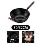 Iron Wok Uncoated Easy to Clean for Electric Induction Gas Stoves Non Stick
