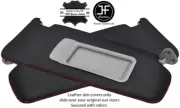 RED STITCHING 2X SUN VISORS REAL LEATHER COVERS FITS BMW 3 SERIES E90 2005-13 (for: BMW)