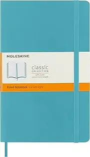 Moleskine Classic Soft Cover Ruled Notebook, Reef Blue, Large