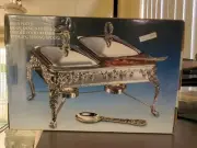 Godinger silver plated grape design3.0qt 2 divided food warmer