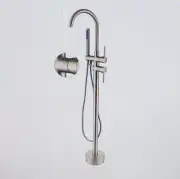 CASAINC Floor-Mount Tub Filler Faucet with Handshower in Brushed Brass TC06-BB