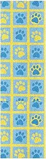 Amooorous Blue and Yellow Paw Prints Decorative longboards Grip Tape Non Slip Scooter Griptape Anti-Tearing Cruiser Grip Tape 33×9 Inch