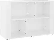 [vidaXL] Sideboard Buffet Console Cabinet Cupboard Highboard Book Shelf Storage Rack Living Room Home Organiser High Gloss White Engineered Wood