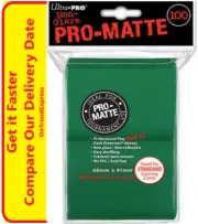 ULTRA PRO Deck Protector Sleeves Pro Matte Green Standard 100ct 66 x 91 mm NEW