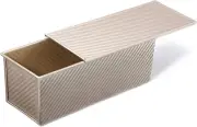 Elegant Champagne Gold Pullman Loaf Pan with Lid for Perfectly Baked Bread