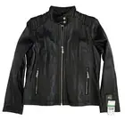 Michael Kors Woman Genius Leather Moto Jacket L Black Full Zip Cotton-lined $420
