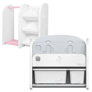 韓國 Ifam 白色書架組(收納盒x2)+混搭色衣物收納櫃超值組[免運費]