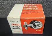 Vintage Kwikset CYLINDER DEADLOCK #480 U.S. 3 Polished Brass Finish New In Box