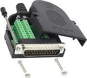 tunghey DB25 Breakout Board, DB25 Male D-SUB Connector to DB25 Screw Solderless Wiring Terminal Module Breakout PCB Board Kits with Plastic Case (Male)