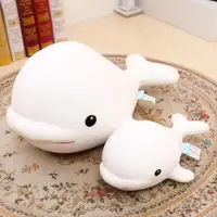 在飛比找ETMall東森購物網優惠-可愛白鯨魚公仔玩偶泡沫粒子海豚布娃娃毛絨玩具兒童節女生日禮物