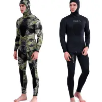 在飛比找蝦皮商城精選優惠-新款獵魚迷彩氯丁橡膠潛水衣3mm兩件套男士防寒保暖潛水衣