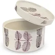 J-kitchens Pickles Container, Pottery, Hasamiyaki, Made in Japan, 4.3 x 3.0 inches (11 x 7.5 cm), Leaves Pattern, Purple